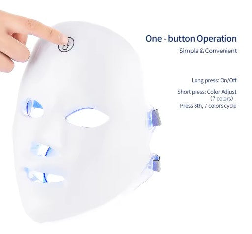 Wireless 7-Color LED Face Mask for Skin Rejuvenation — Photon Light Therapy for Acne, Wrinkles and Radiant Skin