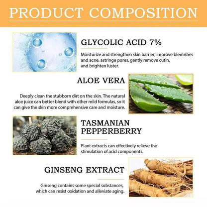 Glycolic Acid 7% Face Toner for Smooth Skin — AHA Exfoliating Toner for Brighter, Even Complexion