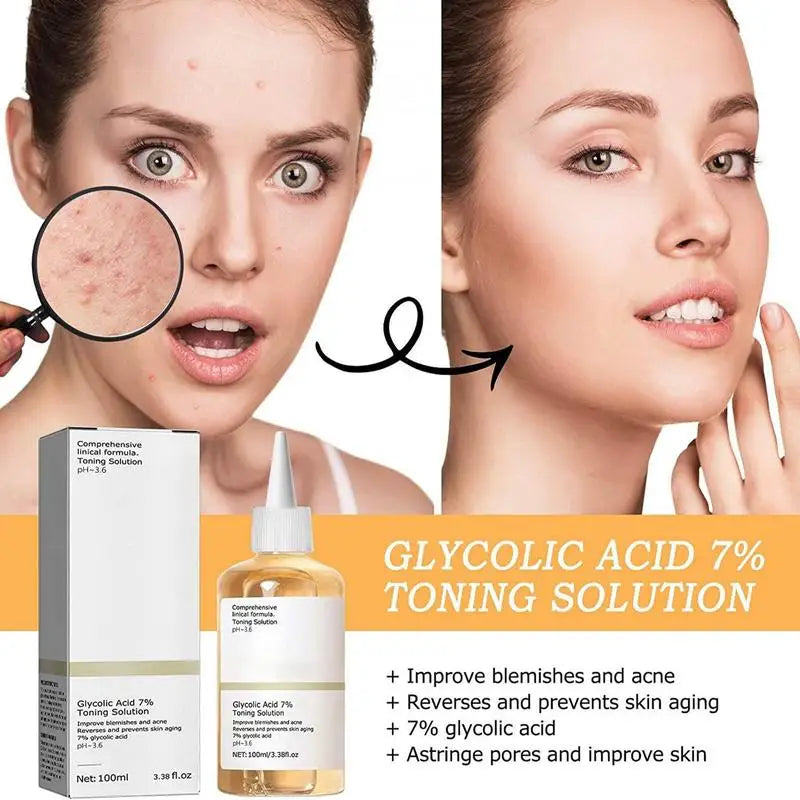 Glycolic Acid 7% Face Toner for Smooth Skin — AHA Exfoliating Toner for Brighter, Even Complexion
